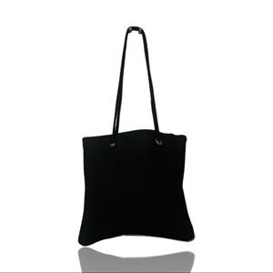 VTG Anteprima Black Tote Bag with Clear Trim Detailing